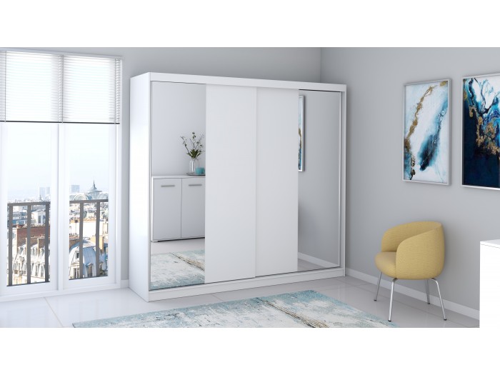 Гардероб с плъзгащи врати Multi 38 (корпус бяло/лице бяло)